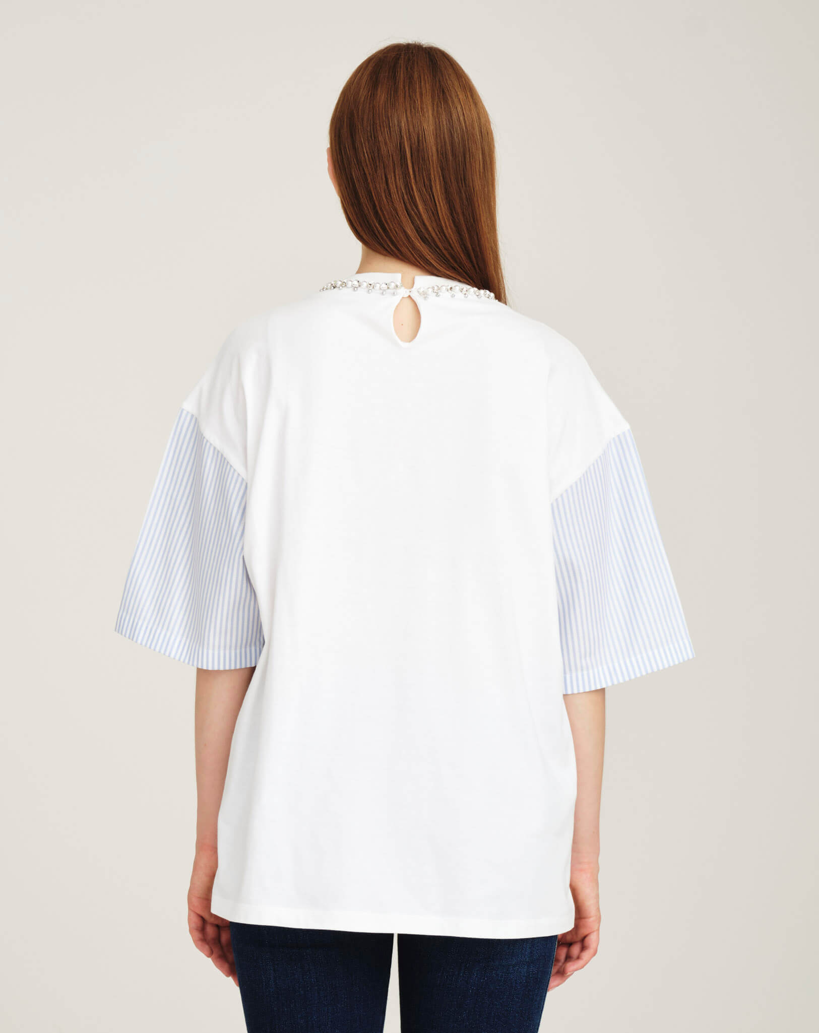 Miu Miu - Crystal Necklace Logo Tshirt XS